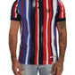 Elegant Multicolor Striped Polo T-Shirt