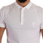 Elegant White Cotton Polo Shirt