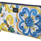 Elegant Majolica Print Leather Continental Wallet