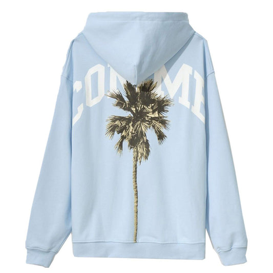 Light Blue Cotton Men Sweater