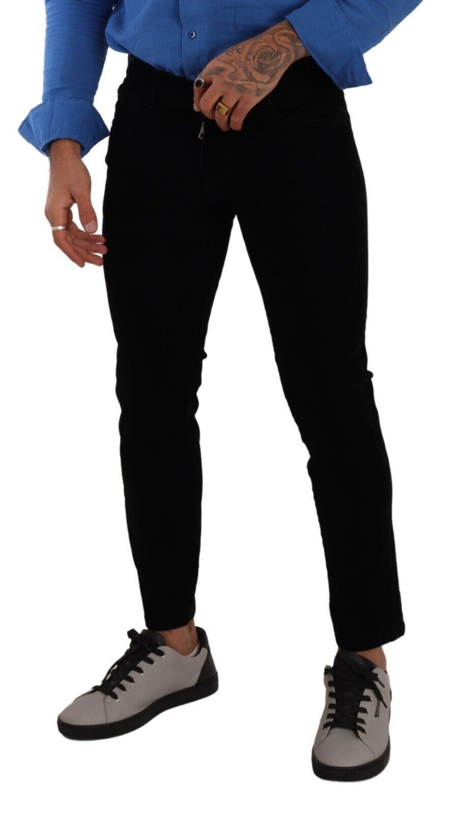 Italian Designer Slim Fit Black Skinny Jeans