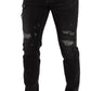 Chic Gray Slim Fit Skinny Jeans for Men