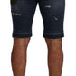 Elegant Dark Blue Denim Shorts for Men