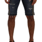 Elegant Dark Blue Denim Shorts for Men