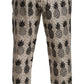 Elegant Silk Lounge Pants with Pineapple Print