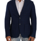Navy Blue Check Single Breasted Blazer