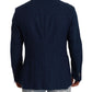 Navy Blue Check Single Breasted Blazer