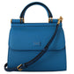Elegant Blue Leather Sicily Shoulder Bag