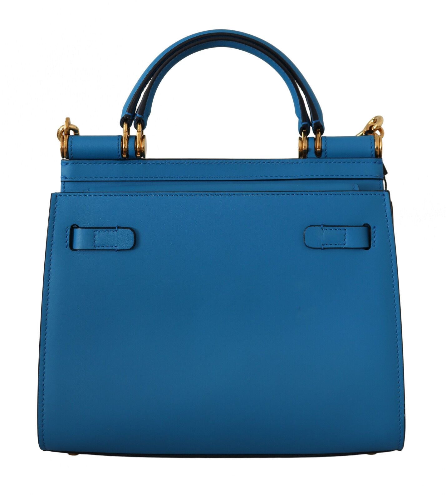 Elegant Blue Leather Sicily Shoulder Bag