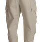 Elegant Off-White Jogger Cargo Pants