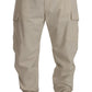 Elegant Off-White Jogger Cargo Pants