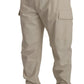 Elegant Off-White Jogger Cargo Pants