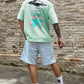 Sleek Crew Neck Logo Tee with Graphic Print