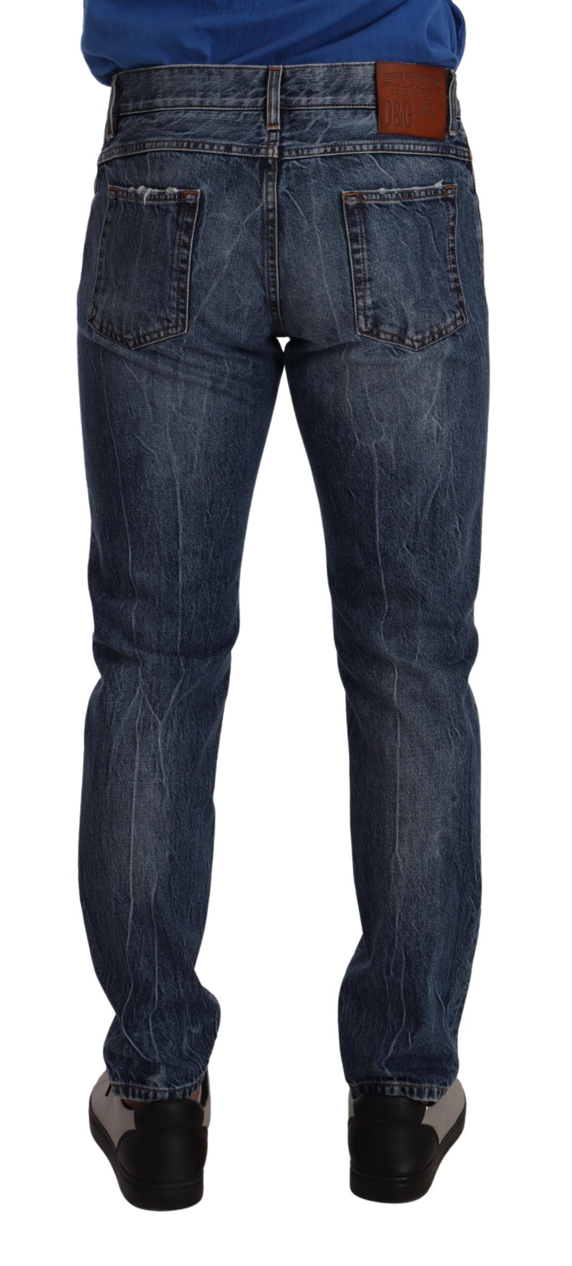 Elegant Straight Fit Italian Denim Jeans