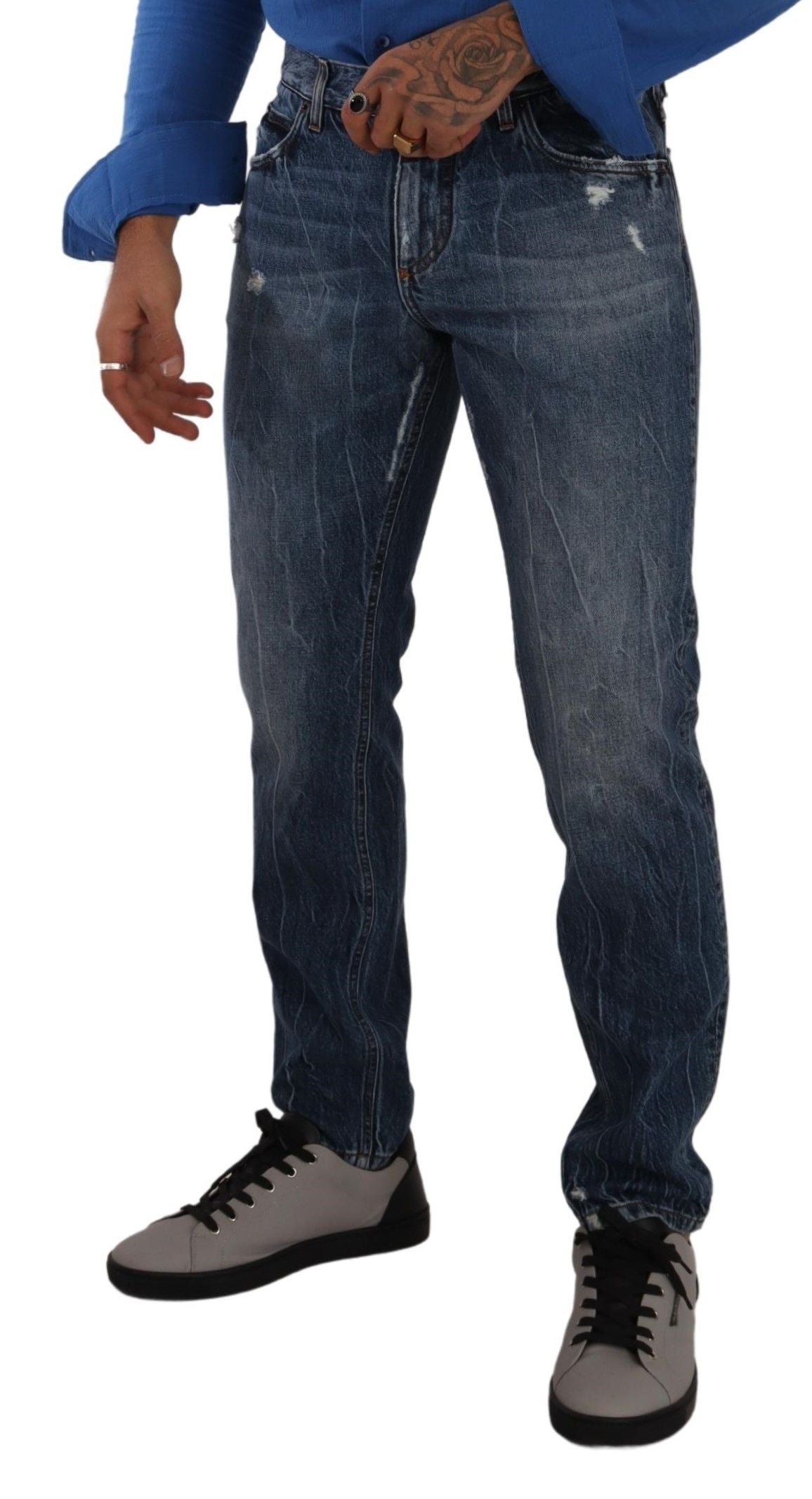 Elegant Straight Fit Italian Denim Jeans