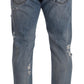 Chic Light Blue Distressed Denim Jeans
