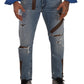 Chic Light Blue Distressed Denim Jeans
