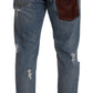 Elegant Light Blue Loose Cotton Jeans