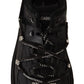Elegant Black Lace-Up Casual Sneakers
