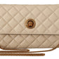Elegant White Nappa Leather Evening Shoulder Bag