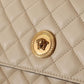 Elegant White Nappa Leather Evening Shoulder Bag