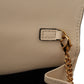 Elegant White Nappa Leather Evening Shoulder Bag
