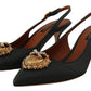 Devotion Leather Slingback Pumps - Elegant Green Heels
