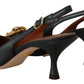 Devotion Leather Slingback Pumps - Elegant Green Heels
