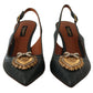 Devotion Leather Slingback Pumps - Elegant Green Heels