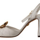 Devotion White & Gold Heeled Sandals