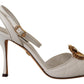 Devotion White & Gold Heeled Sandals