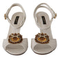 Devotion White & Gold Heeled Sandals
