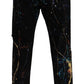 Chic Loose Denim Jeans with Unique Color Splash