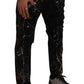 Chic Loose Denim Jeans with Unique Color Splash
