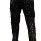 Chic Loose Denim Jeans with Unique Color Splash