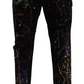 Chic Loose Denim Jeans with Unique Color Splash