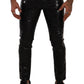 Elegant Black Logo Skinny Pants