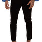 Bordeaux Velvet Slim Fit Skinny Jeans