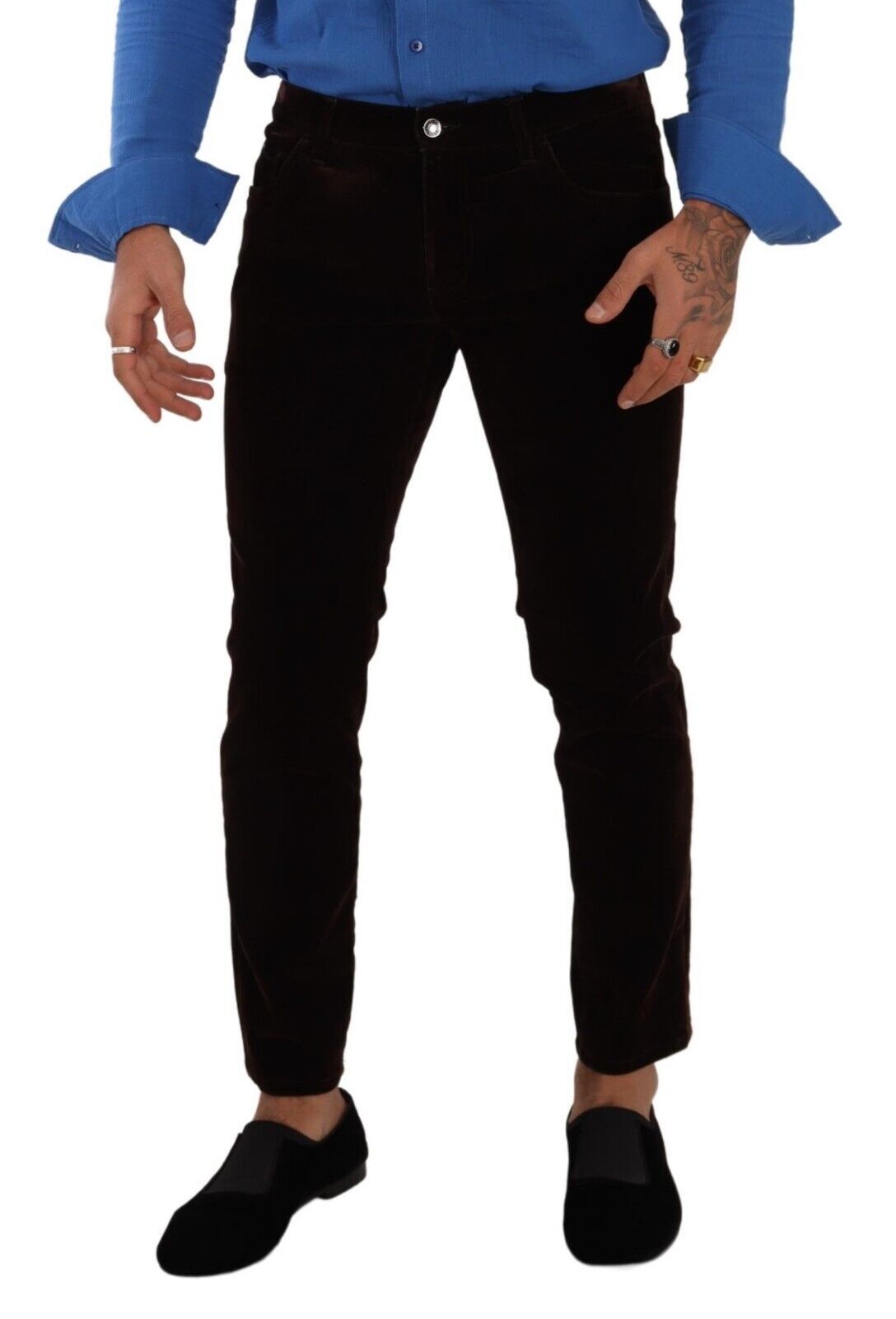 Bordeaux Velvet Slim Fit Skinny Jeans
