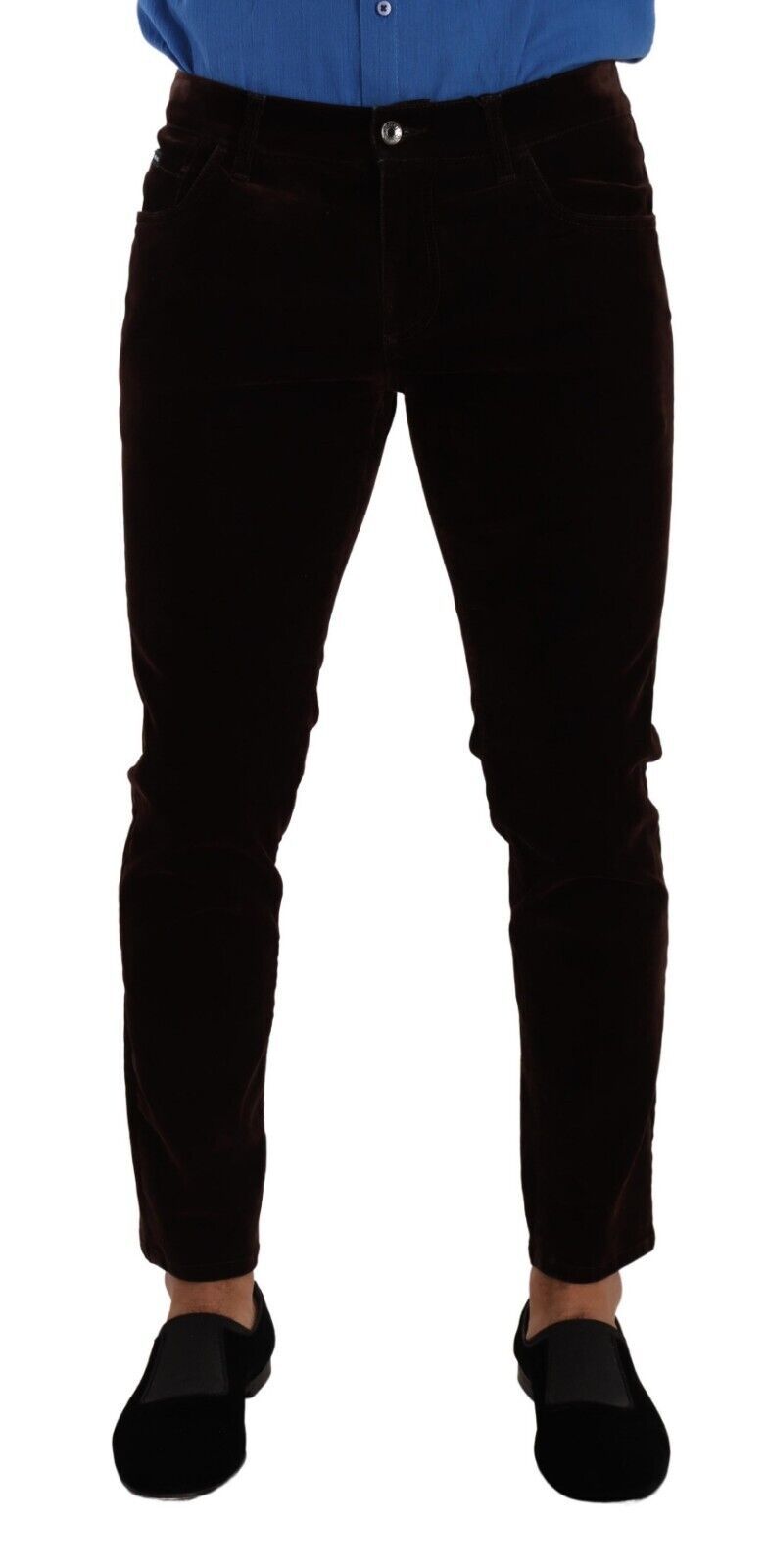 Bordeaux Velvet Slim Fit Skinny Jeans