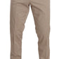 Elegant Beige Cotton Blend Dress Pants