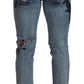 Elegant Slim Fit Light Blue Denim Jeans