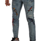 Elegant Slim Fit Light Blue Denim Jeans