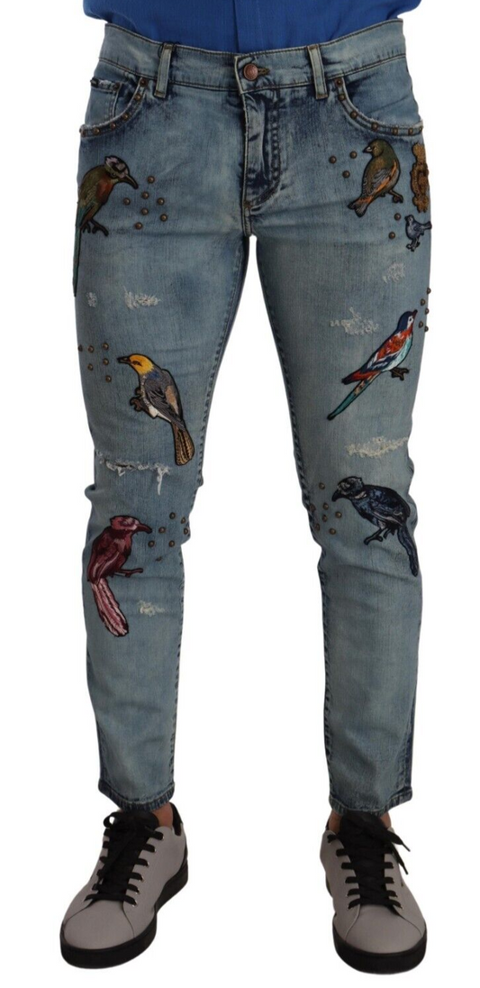 Elegant Slim Fit Light Blue Denim Jeans