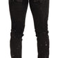 Chic Gray Distressed Slim Fit Denim