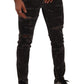 Chic Gray Distressed Slim Fit Denim
