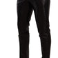 Metallic Black Slim Fit Dress Pants