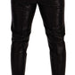 Metallic Black Slim Fit Dress Pants