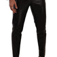 Metallic Black Slim Fit Dress Pants