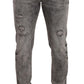 Sleek Grey Stretch Skinny Jeans